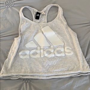 Cropped gray adidas tank